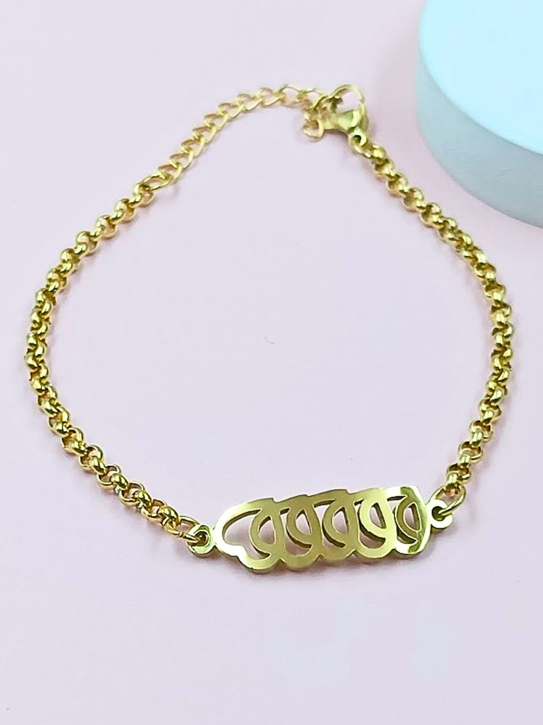 BLACKBOX Gold-Plated Heart Design Stainless Steel Link Bracelet