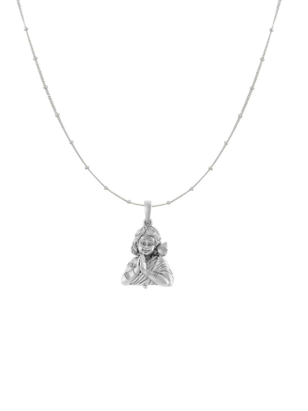 Metronaut 92.5 Sterling Silver Kartikeya Goddess Pendant With Ball Chain