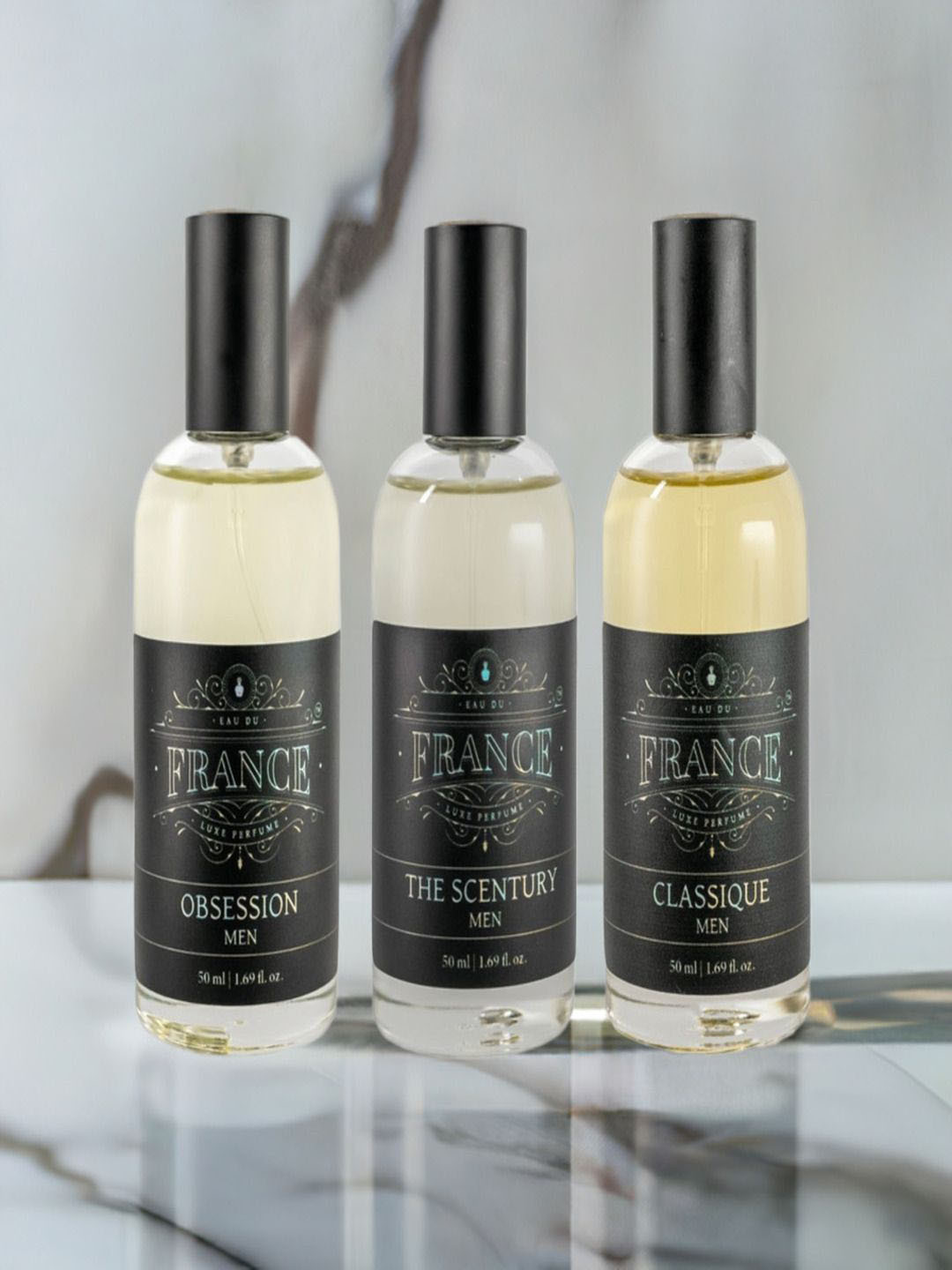 Eau DuFrance Set Of 3 Obsession, The Scentury & Classique Eau De Parfum - 50 ml Each