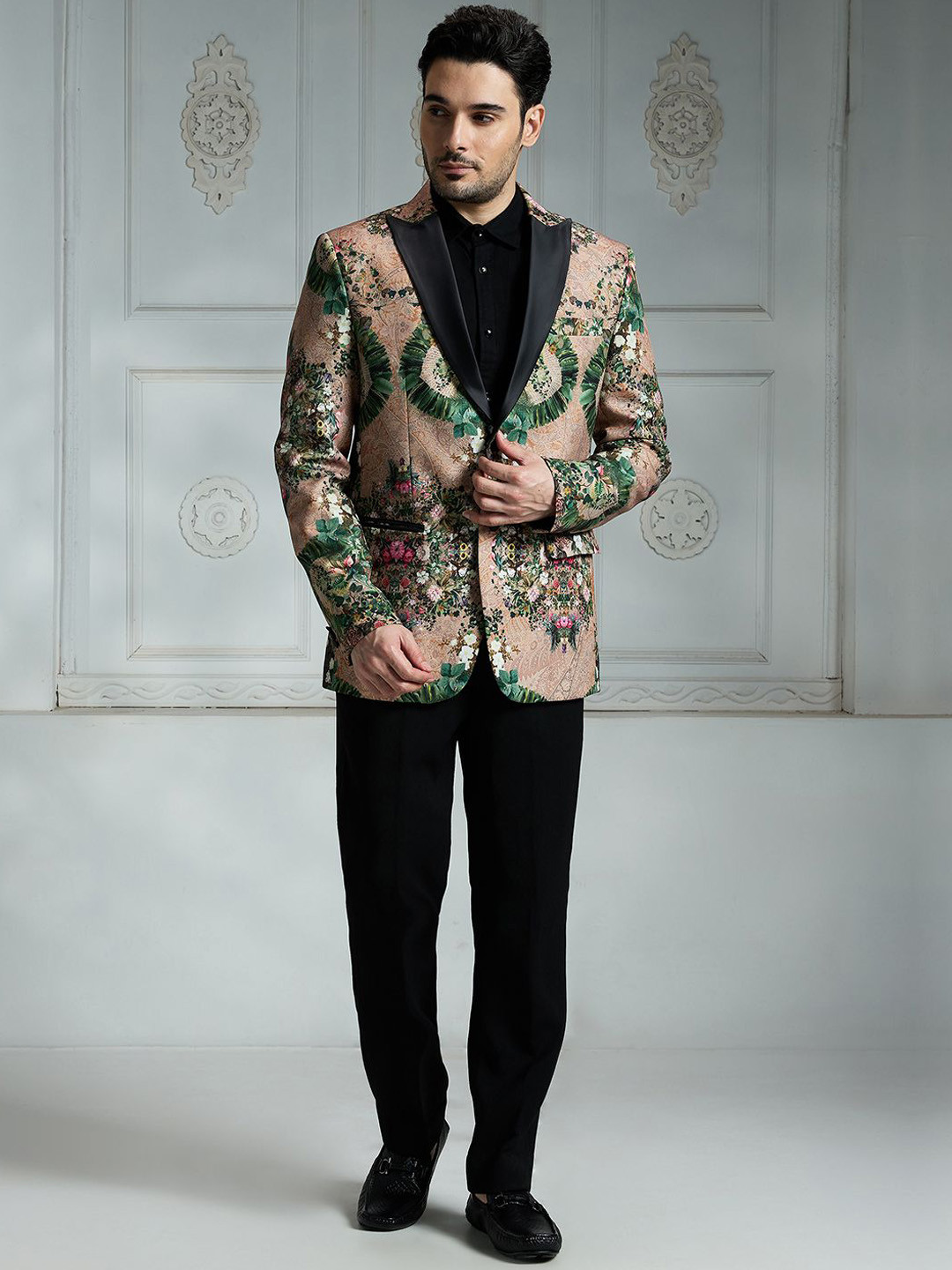 Rivaar By Rocky Star Men Printed Single Breasted Blazer