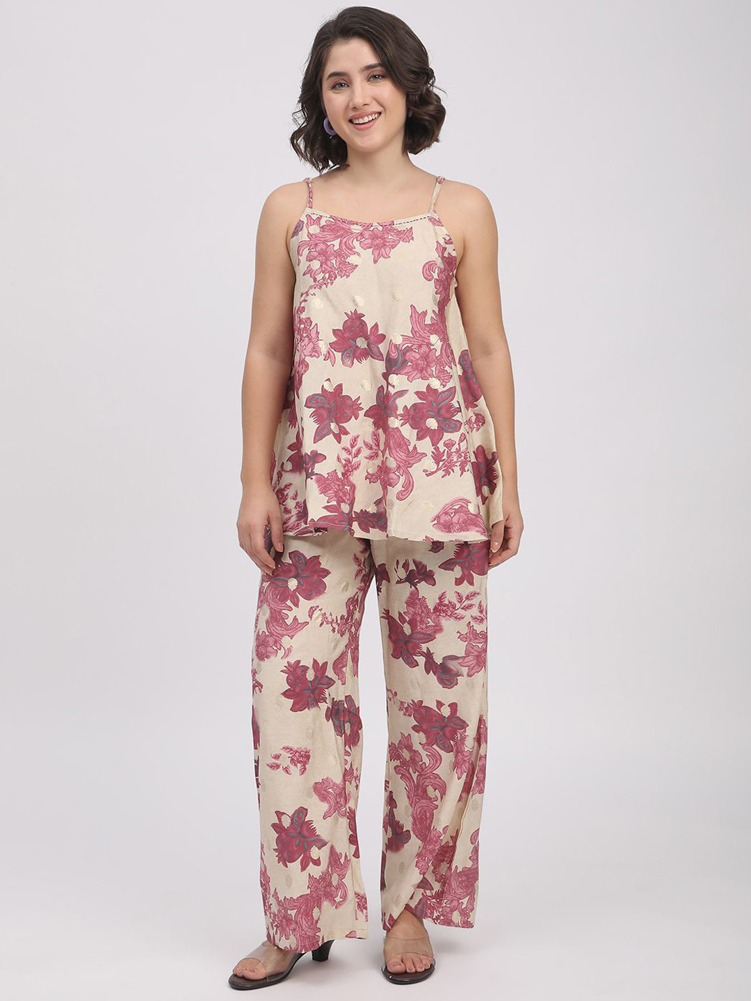 R&B Square Neck Tunic With Trousers Co-Ords