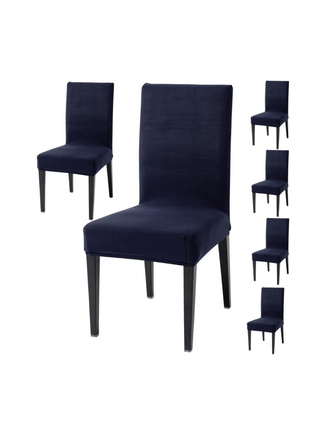 GIFTS ISLAND Set Of 6 Navy Blue Chair Covers