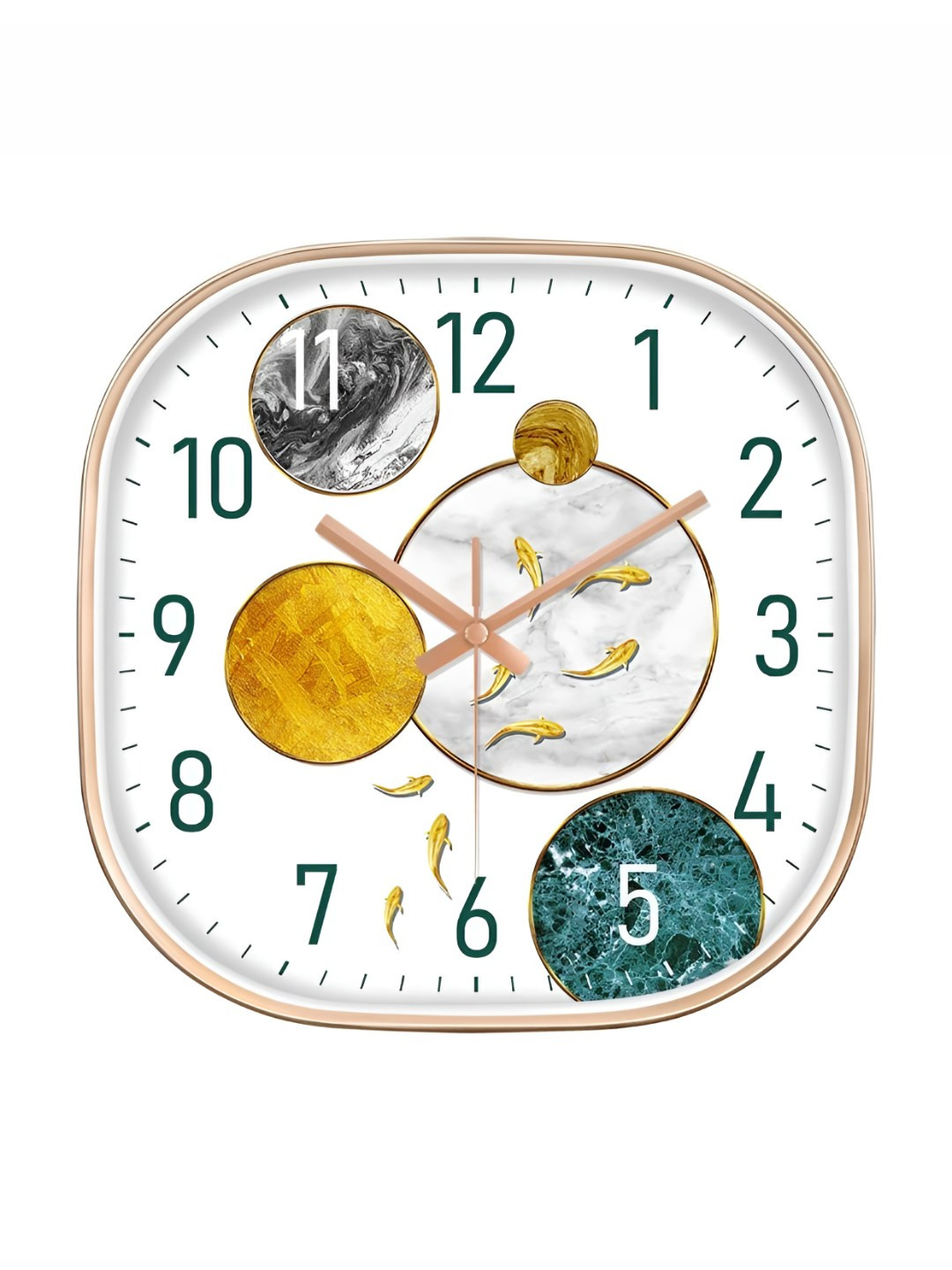 Star work White Plastic Large Display Square Battery Analogue Wall Clock-30cm