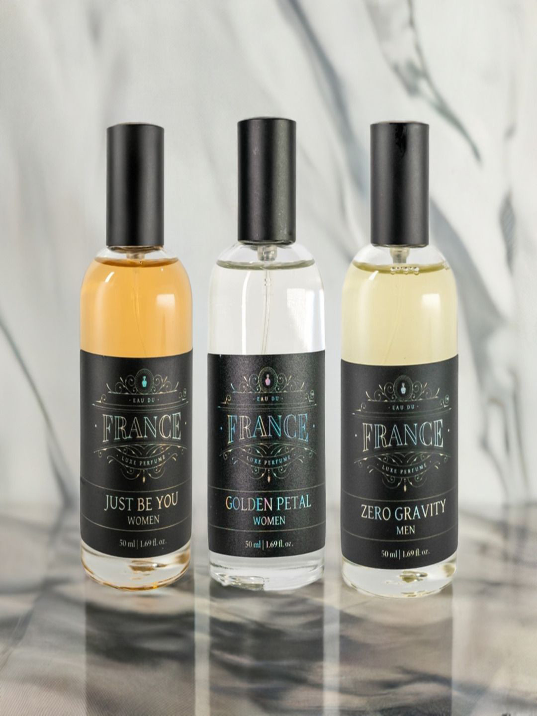 Eau DuFrance Set Of 3 Zero Gravity, Just Be You & Golden Petal Eau De Parfum - 50 ml Each