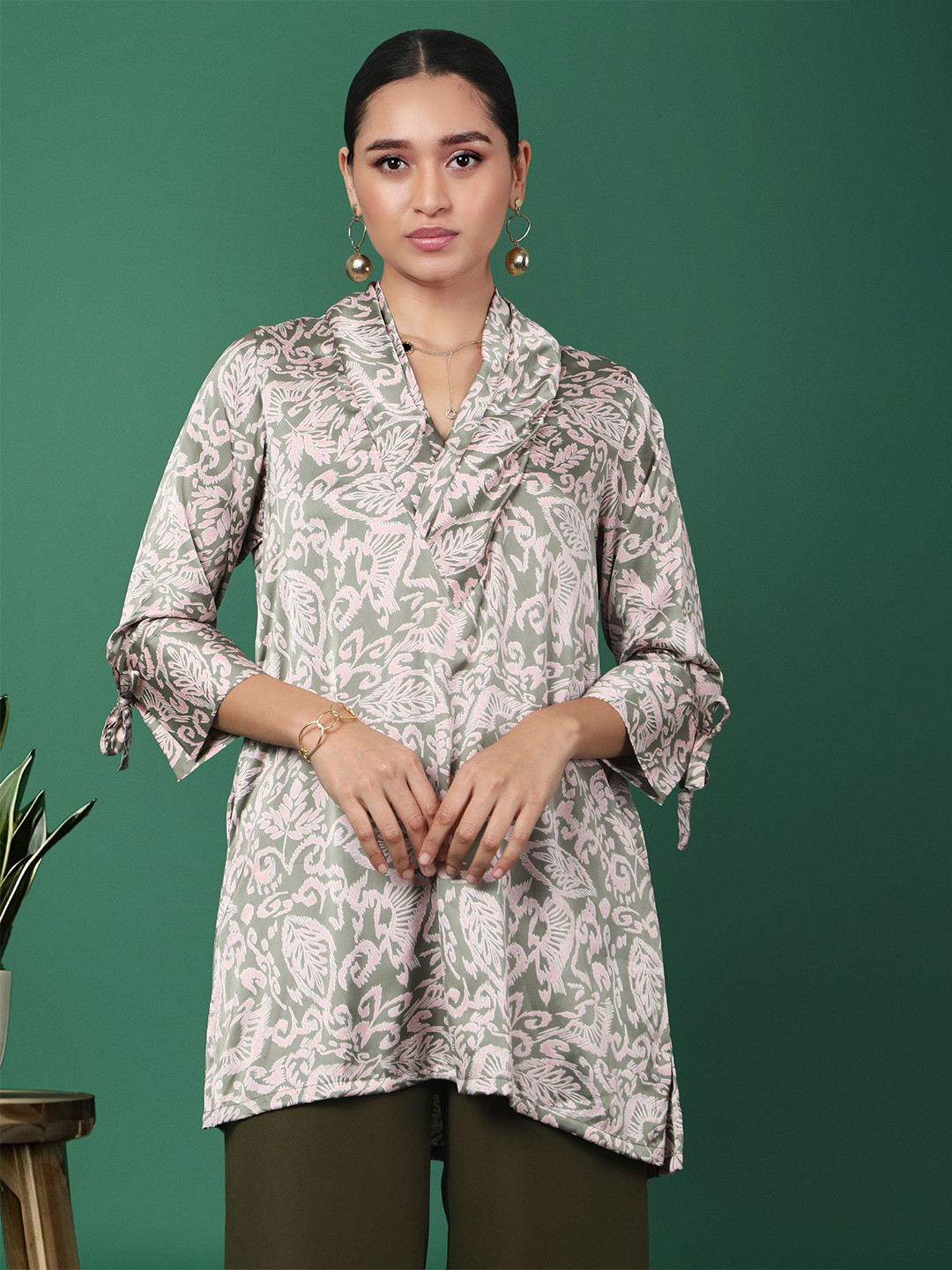 Tamiska By Narendra Kumar Cowl Neck Printed Tunic