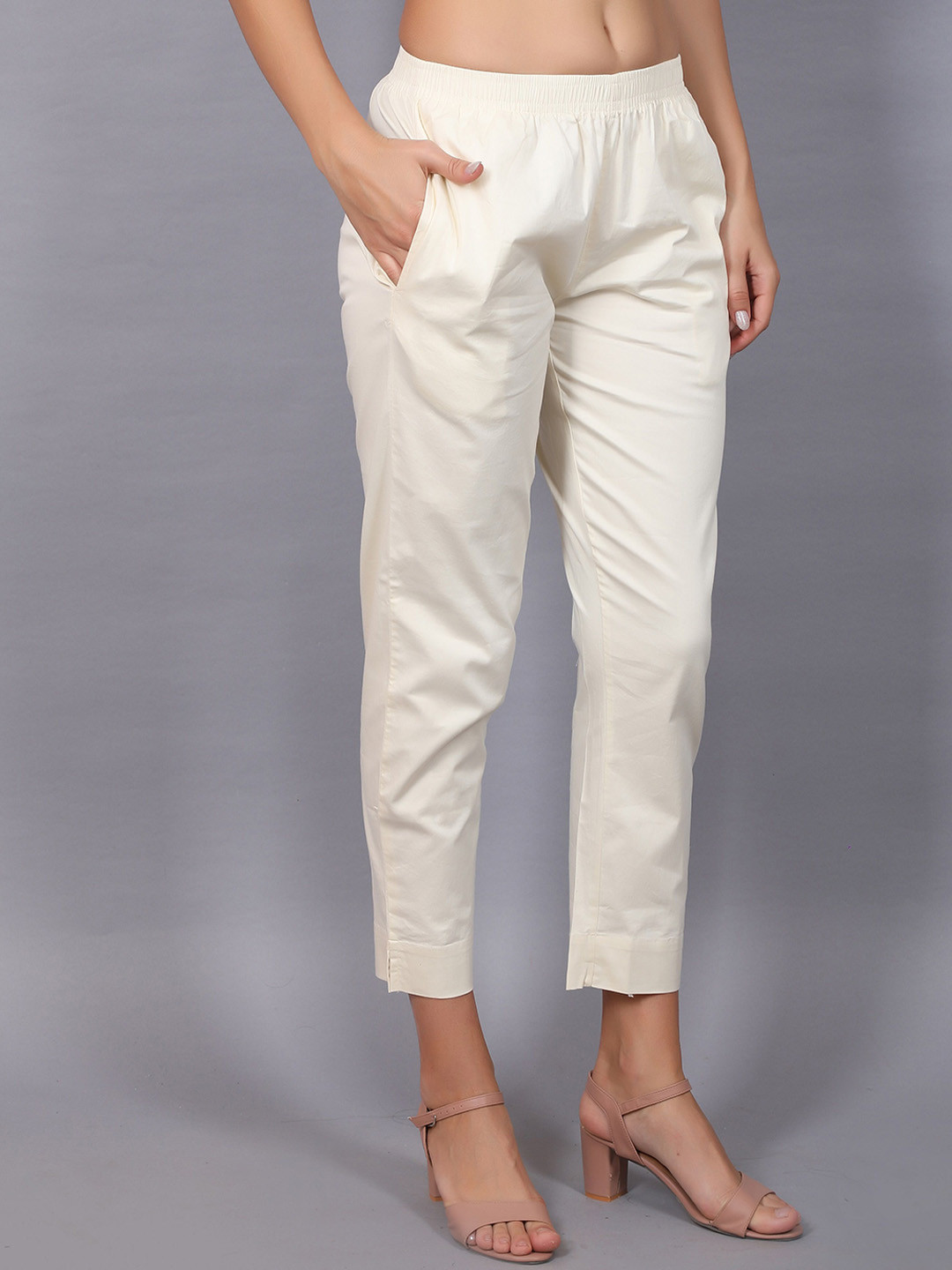 BABRU Women Straight Fit Easy Wash Trousers