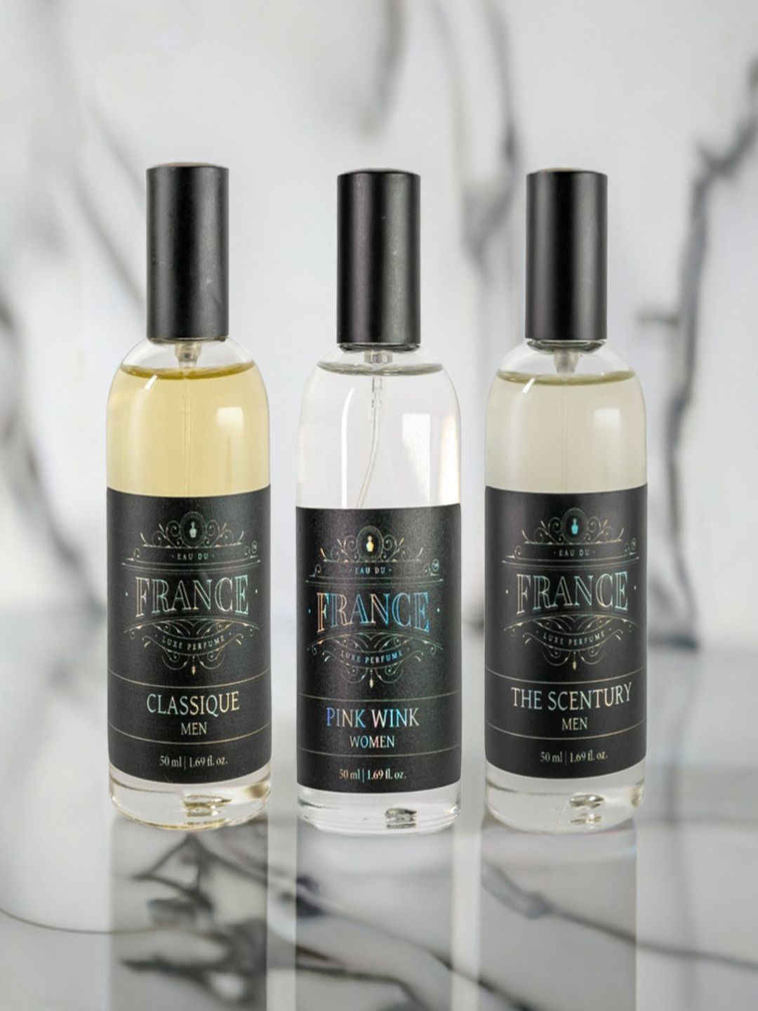 Eau DuFrance Set Of 3 Classique With The Scentury & Pink Wink Eau De Parfum - 50 ml Each