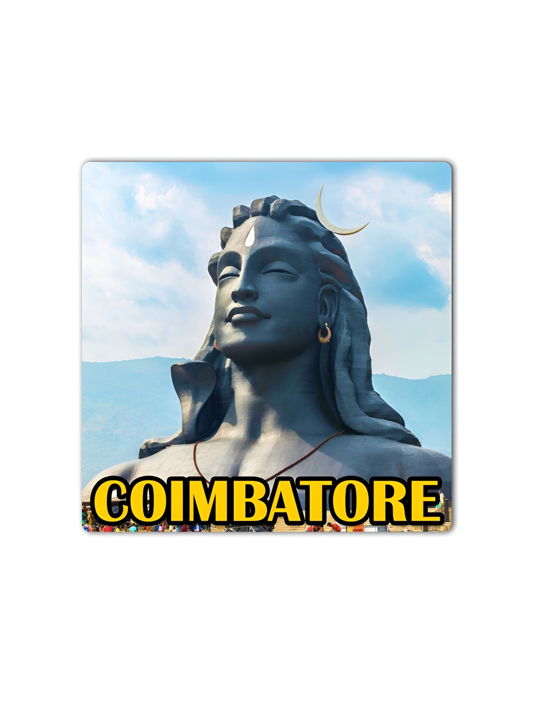 ARTBUG Blue & Grey Printed Wooden FridgeMagnet