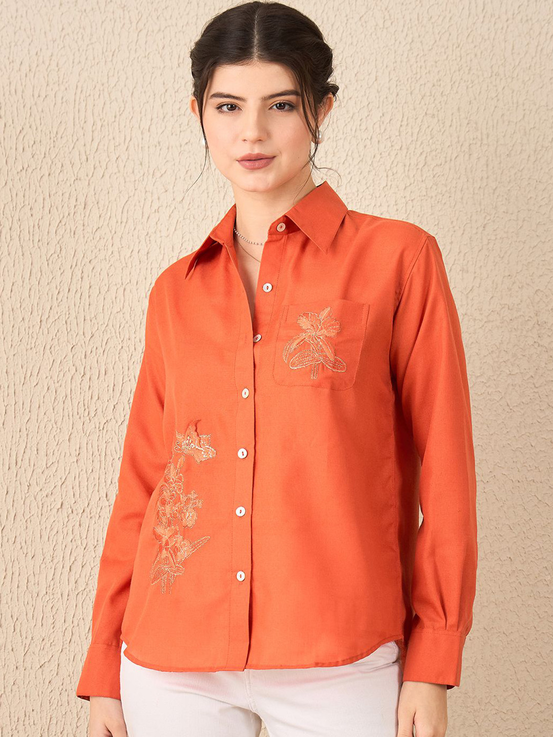 Uptownie Embroidered Linen Shirt