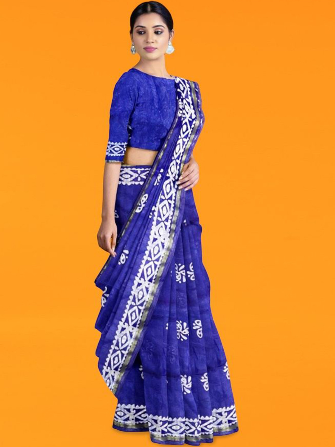 Eternal Pehnawa Batik Printed Saree With Blouse Piece