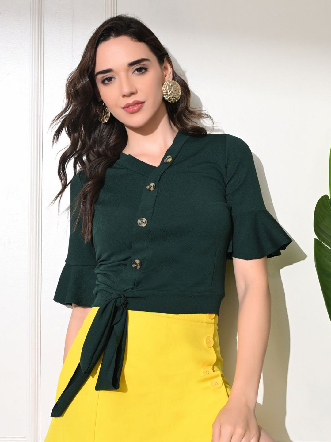 IUGA Bell Sleeve Shirt Style Top