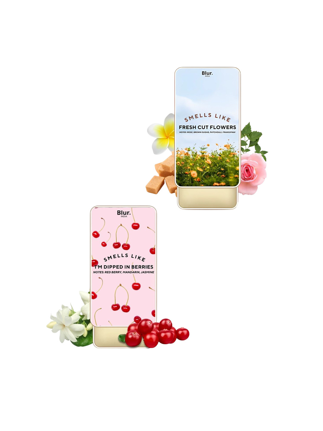 BLUR INDIA Set Of 2 Women Fresh Cut Flowers & I'm Dipped In Berries- 10 g Each