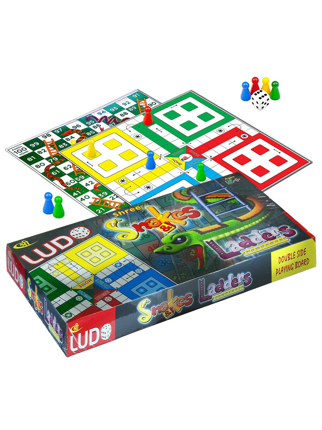 YK X Kids Mandi Ludo and Snake & Ladder Deluxe Board Game