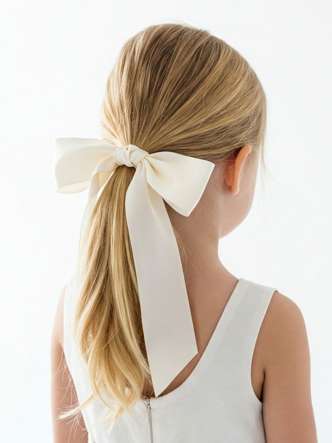 Mueras Girls Satin Silk Scrunchie with Bow Knot