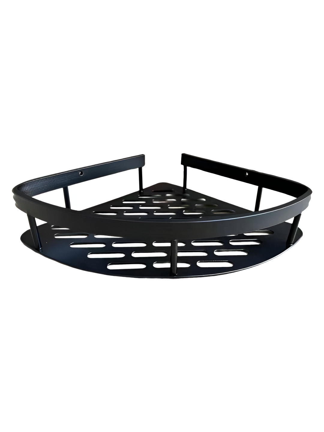 upkaranwale Black Stainless Steel Triangular With Shower Corner Shelf Bathroom Caddy