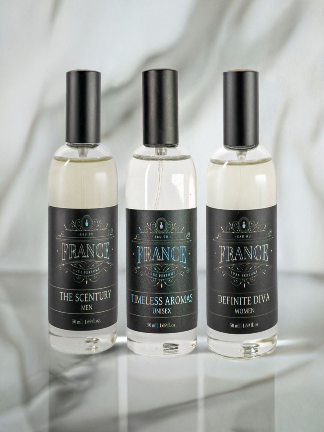 Eau DuFrance Set Of 3 The Scentury With Timeless Aromas & Definite Diva Eau De Parfum - 50