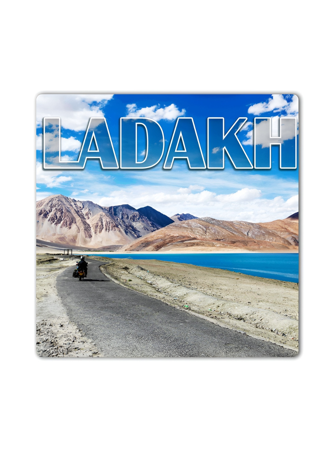 ARTBUG Blue & Grey Ladakh City Printed Wooden FridgeMagnet