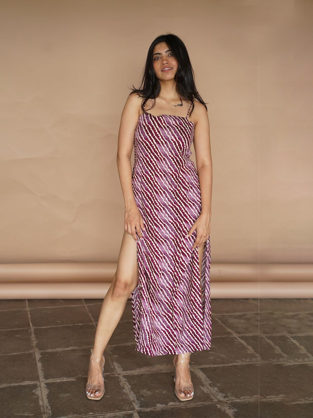 Medh Striped Bodycon Maxi Dress