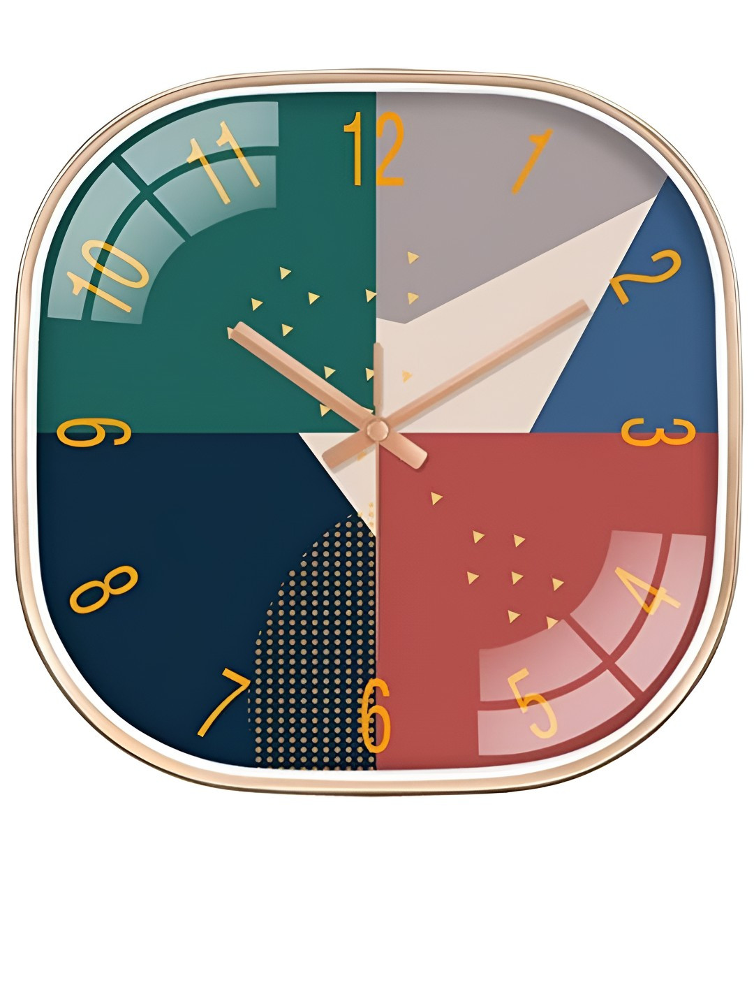 Star work Green & Blue Colourblocked Contemporary Wall Clock