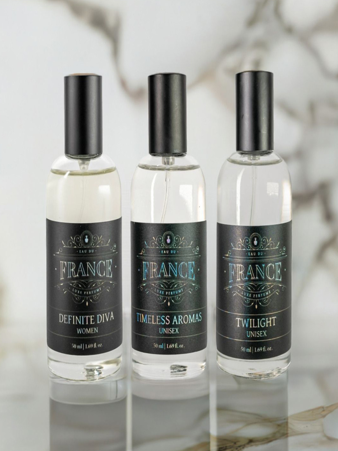 Eau DuFrance Set Of 3 Twilight Timeless Aromas & Definite Diva EDP- 50 ml Each