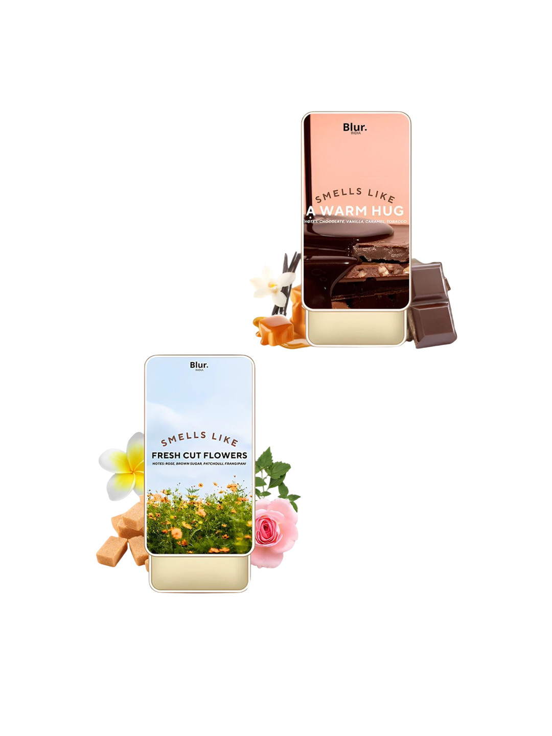 BLUR INDIA Women Set Of 2 A Warm Hug & A Fresh Cut Flowers Solid Perfume- 10 g Each