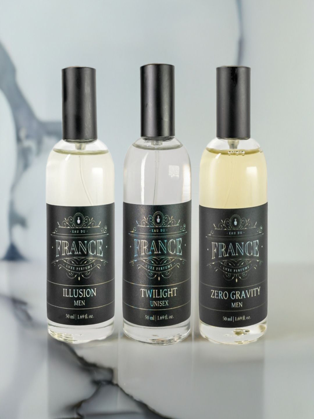 Eau DuFrance Set Of 3 Twilight With Illusion & Zero Gravity Eau De Parfum- 50 ml Each