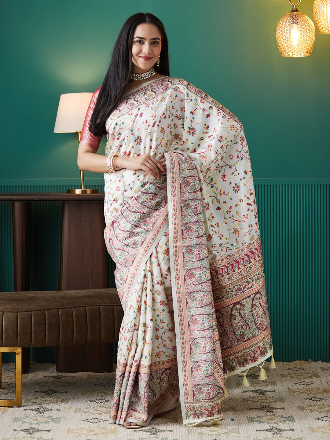 Moksha Trends Floral Designer Banarasi Saree