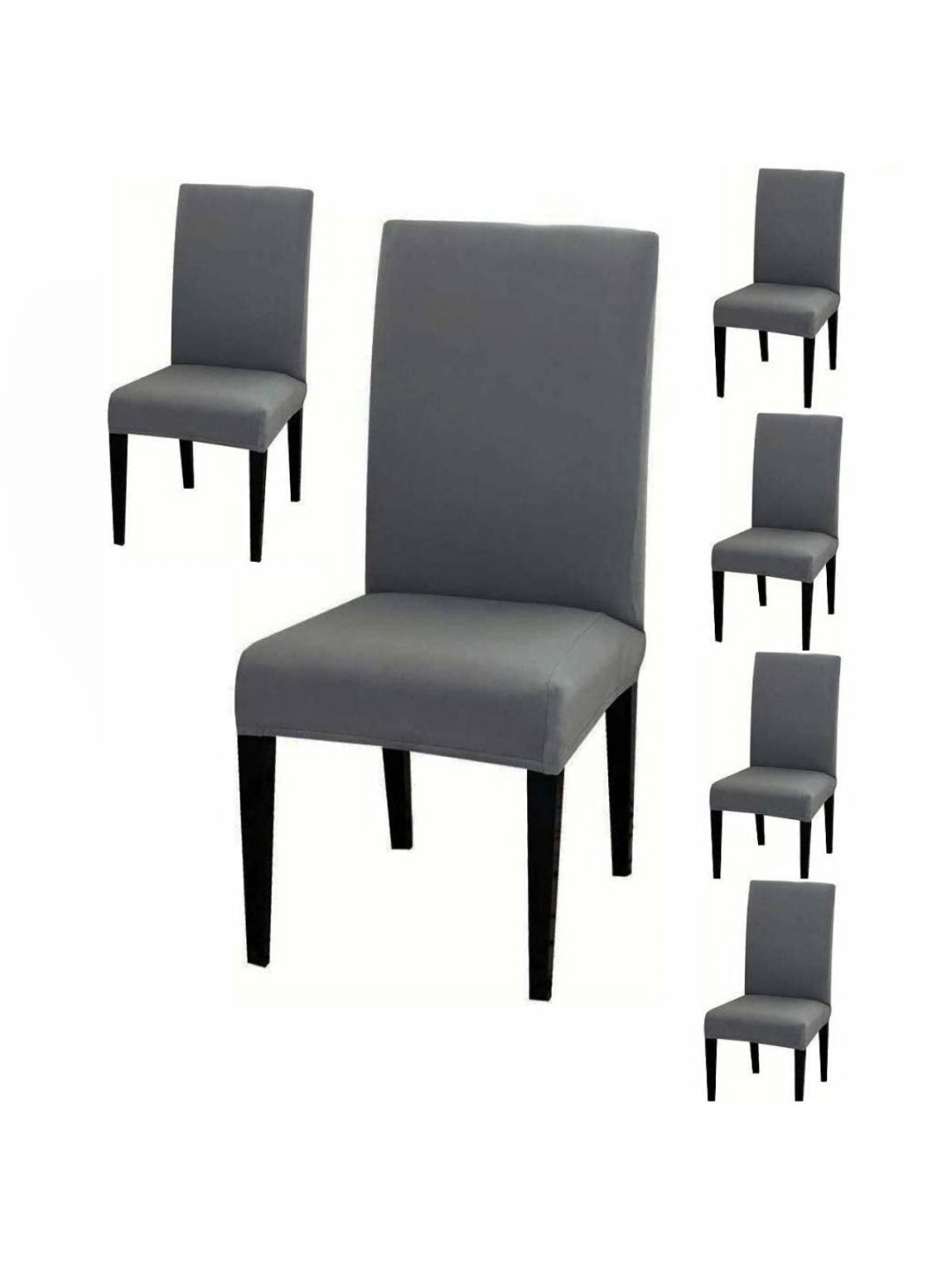 GIFTS ISLAND Set Of 6 Grey Chair Covers