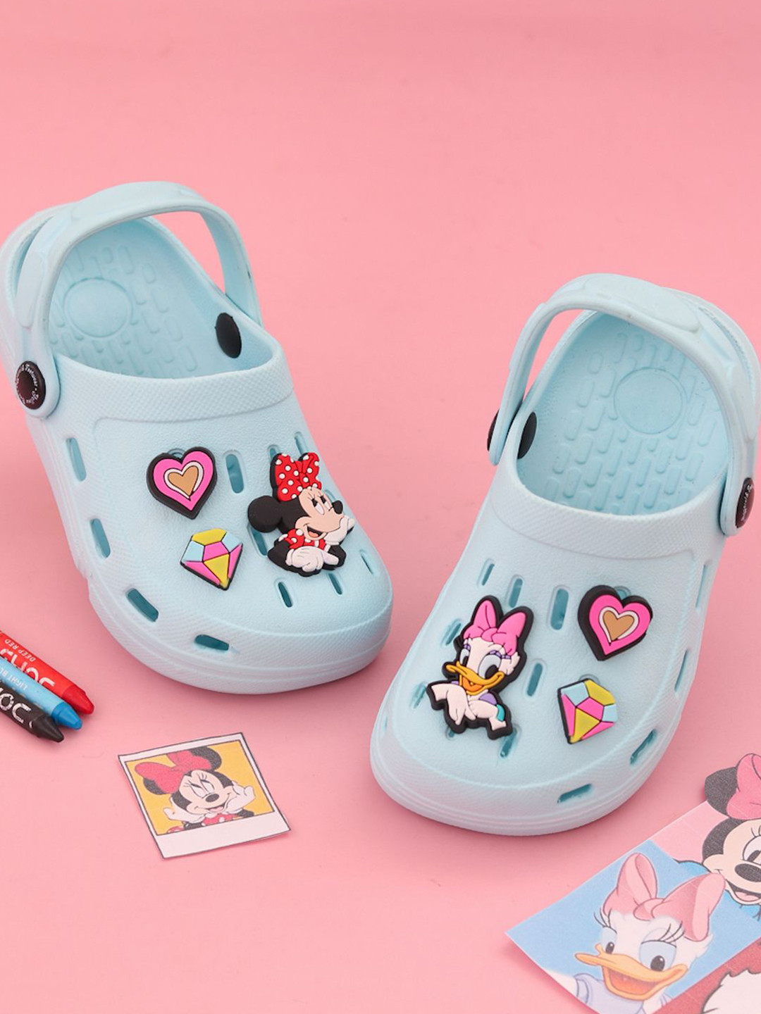 Disney By Yellow Bee Minnie Mouse,Daisy Duck Girls Self Design Clogs