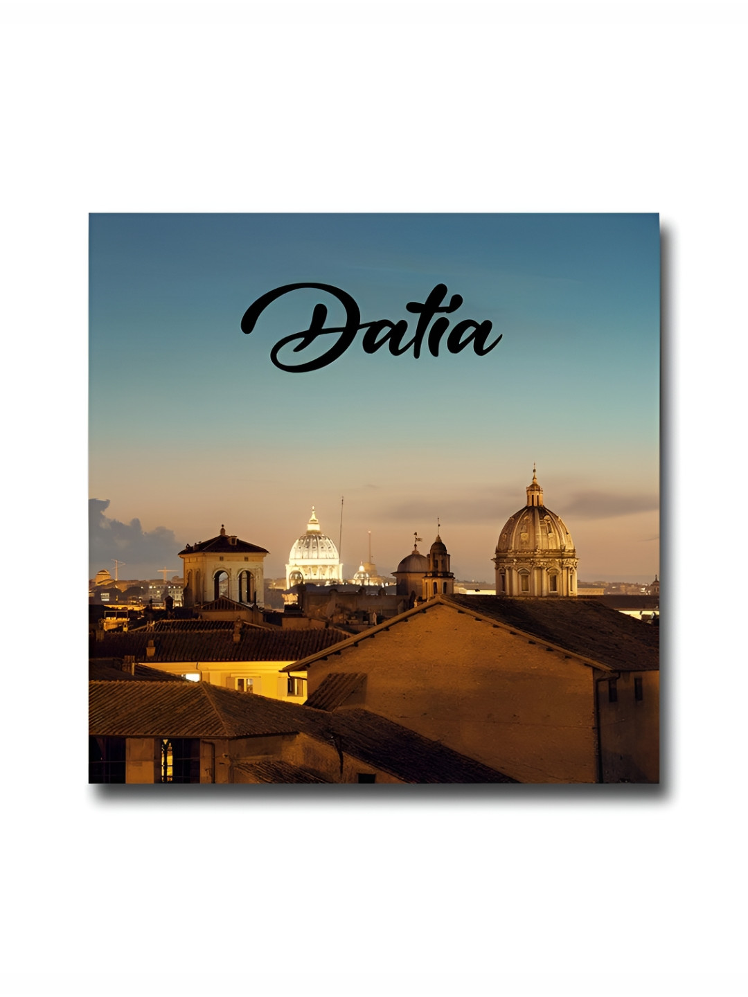 ARTBUG Brown & Blue Datia City Printed Wooden FridgeMagnet