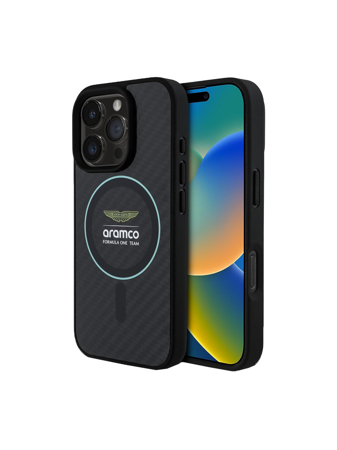 ASTON MARTIN Typography Printed iPhone 16 Pro Back Case Mobile Accessories