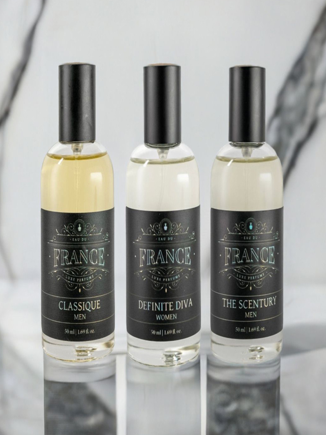 Eau DuFrance Set Of 3 Classique With Definite Diva And Scentury Eau De Parfum - 50 ml Each