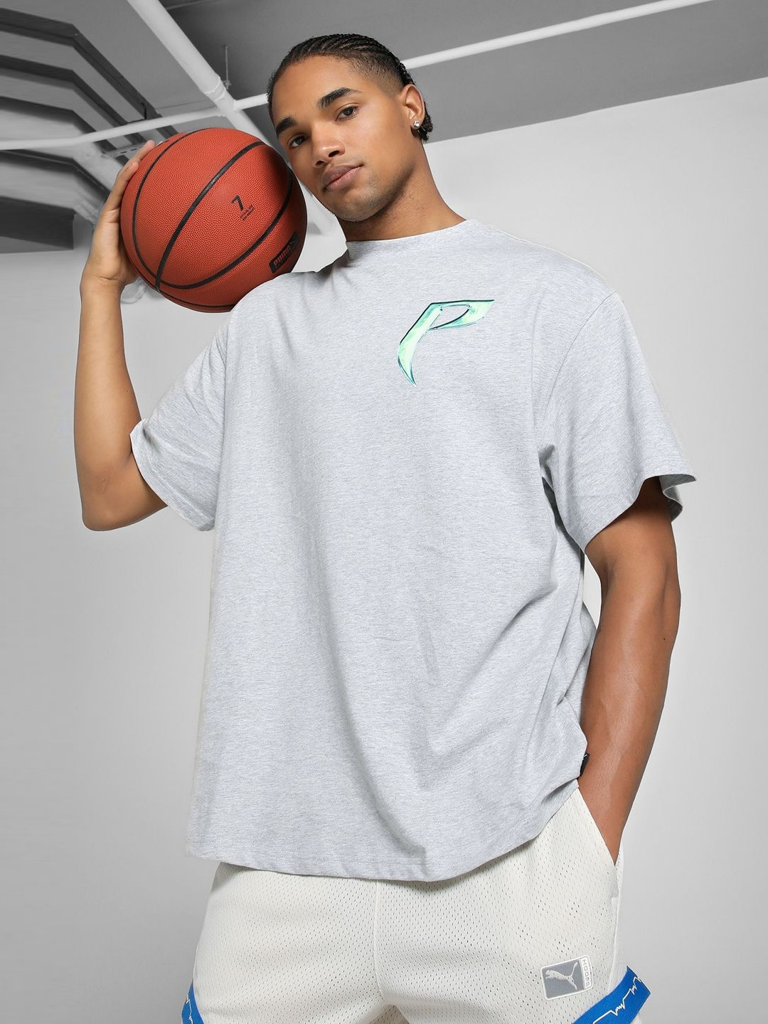 PUMA Hoops Men Printed Applique T-shirt