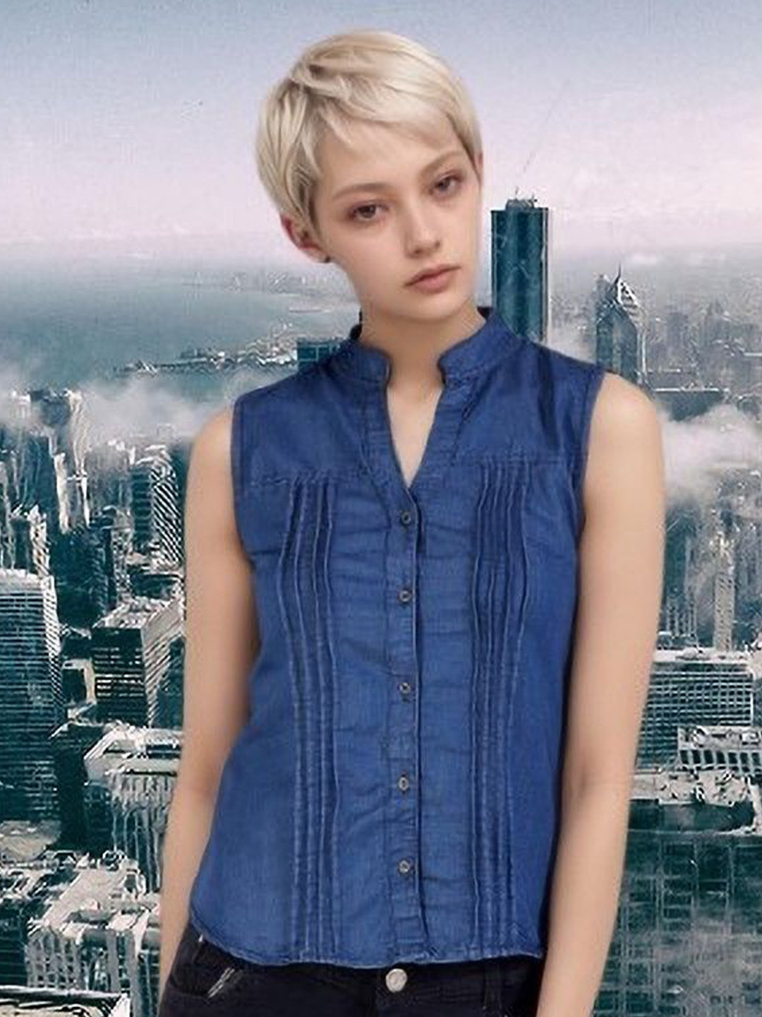 OOTPTAANG Women Faded Printed Casual Shirt