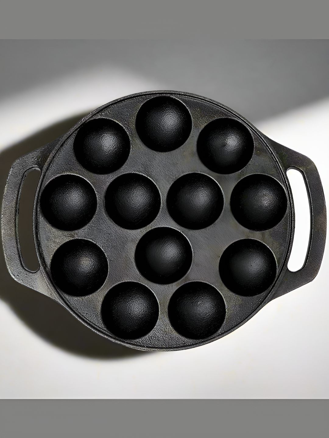 Nyra Kitchenware Black Cast Iron Appam Pan