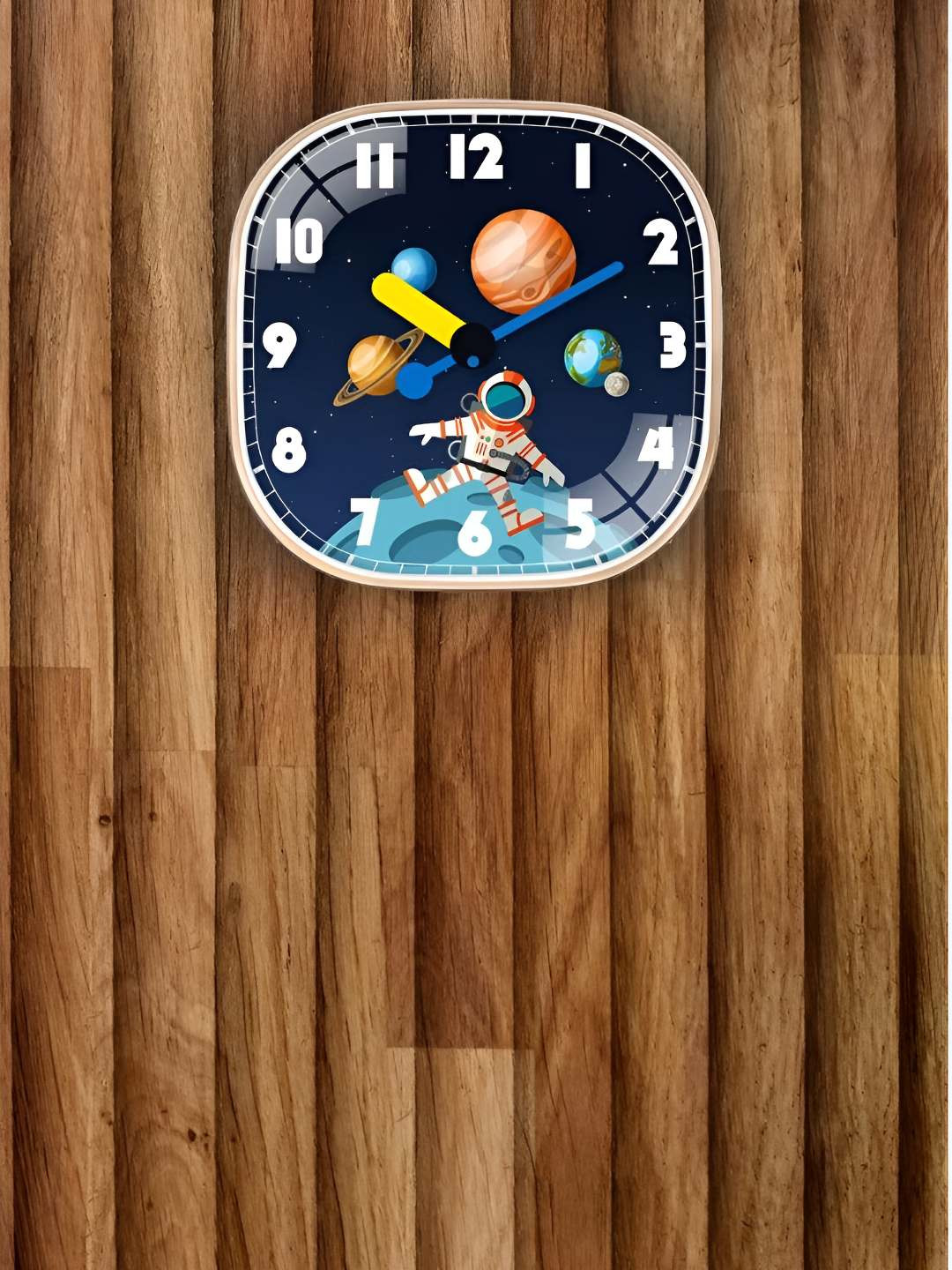 Star work fly Blue Plastic Large Display Square Battery Analogue Wall Clock-30cm