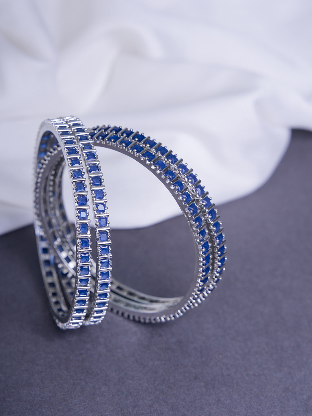 Opal Touch Set Of 4 Rhodium-Plated AD Studded Bangles