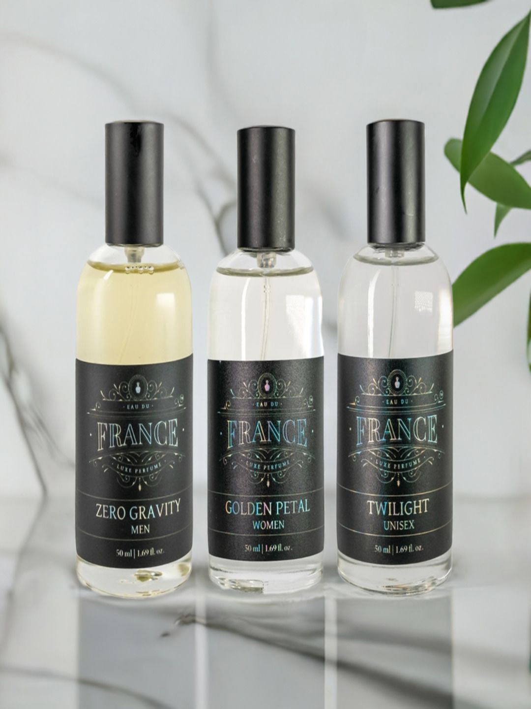 Eau DuFrance Set Of 3 Twilight With Zero Gravity & Golden Petal Eau De Parfum - 50 ml Each