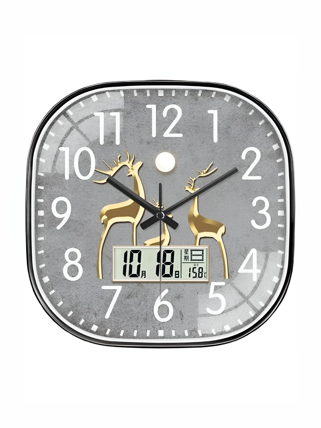 Star work Brown & Black Colourblocked Contemporary Wall Clock