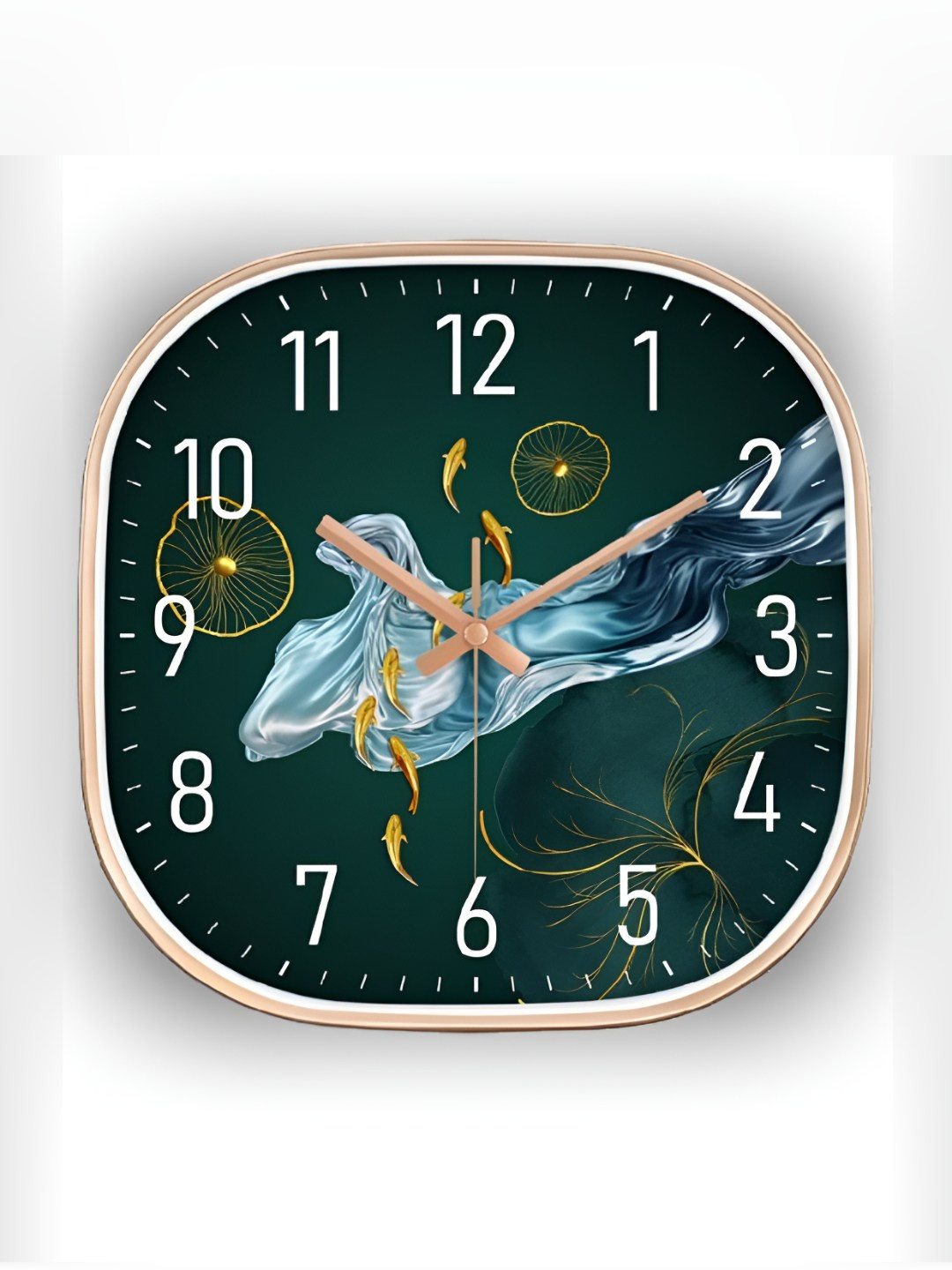 Star work jelly fish Black Plastic Large Display Square Battery Analogue Wall Clock-30cm