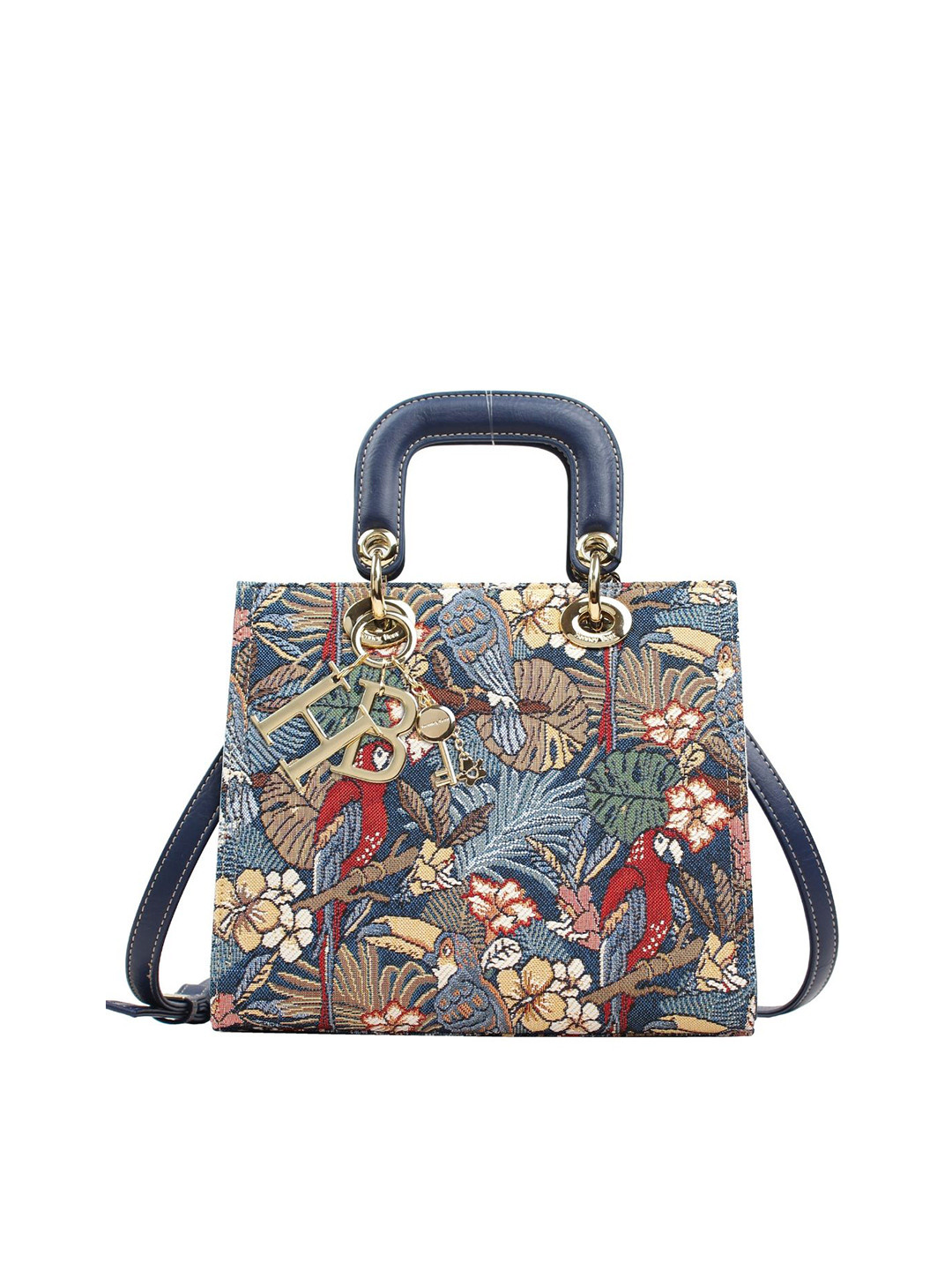 Henney Bear Floral Printed Shopper Handheld Bag
