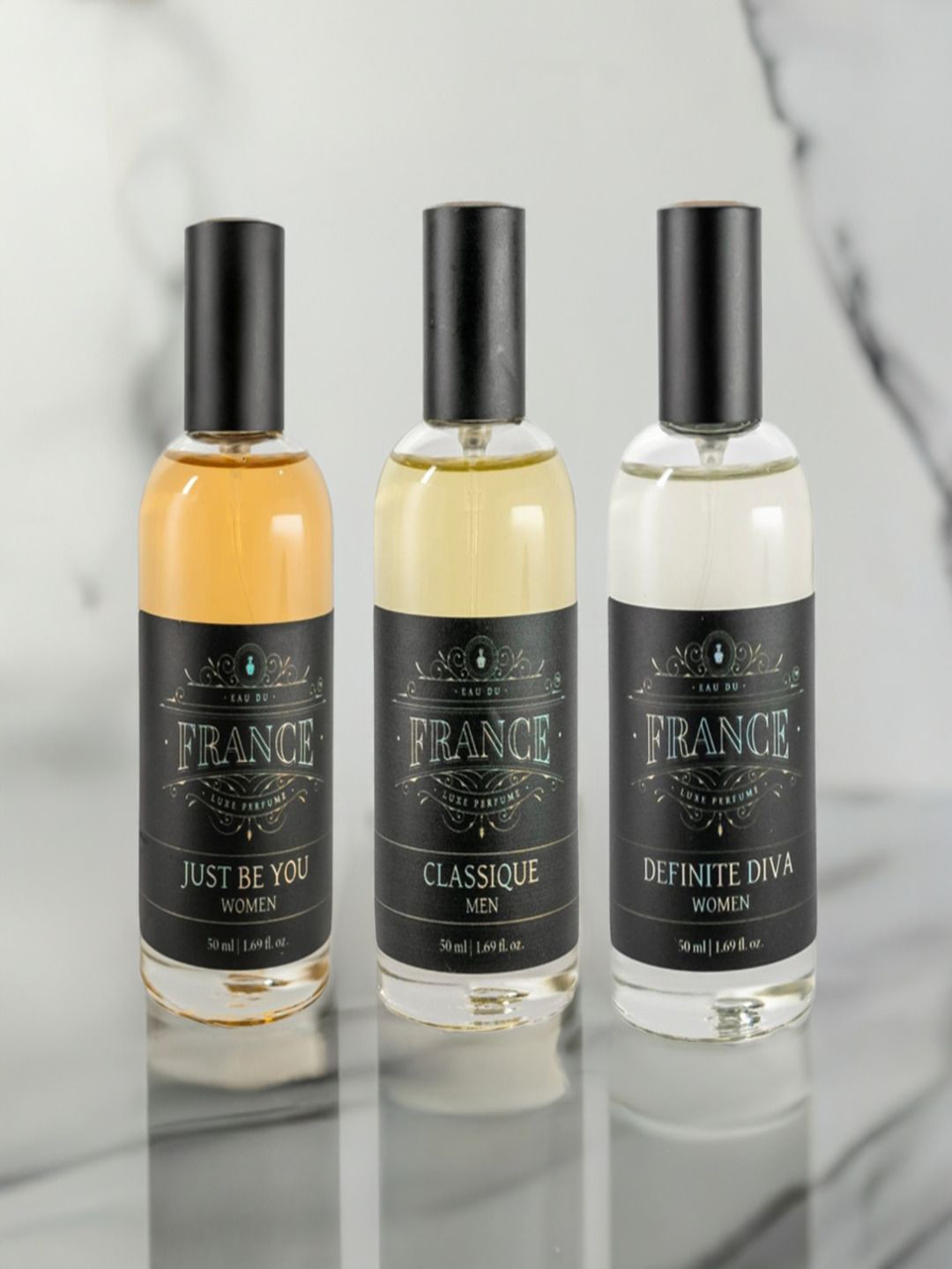 Eau DuFrance Set Of 3 Classique, Just Be You & Definite Diva Eau De Parfum - 50 ml Each