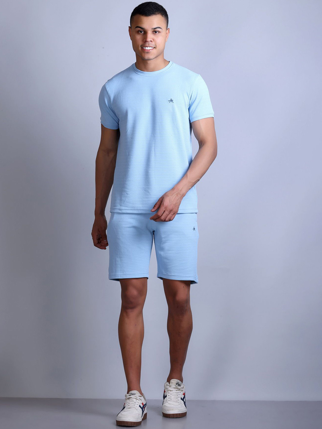 Parcel Yard Round Neck T-Shirt With Shorts Co-Ords