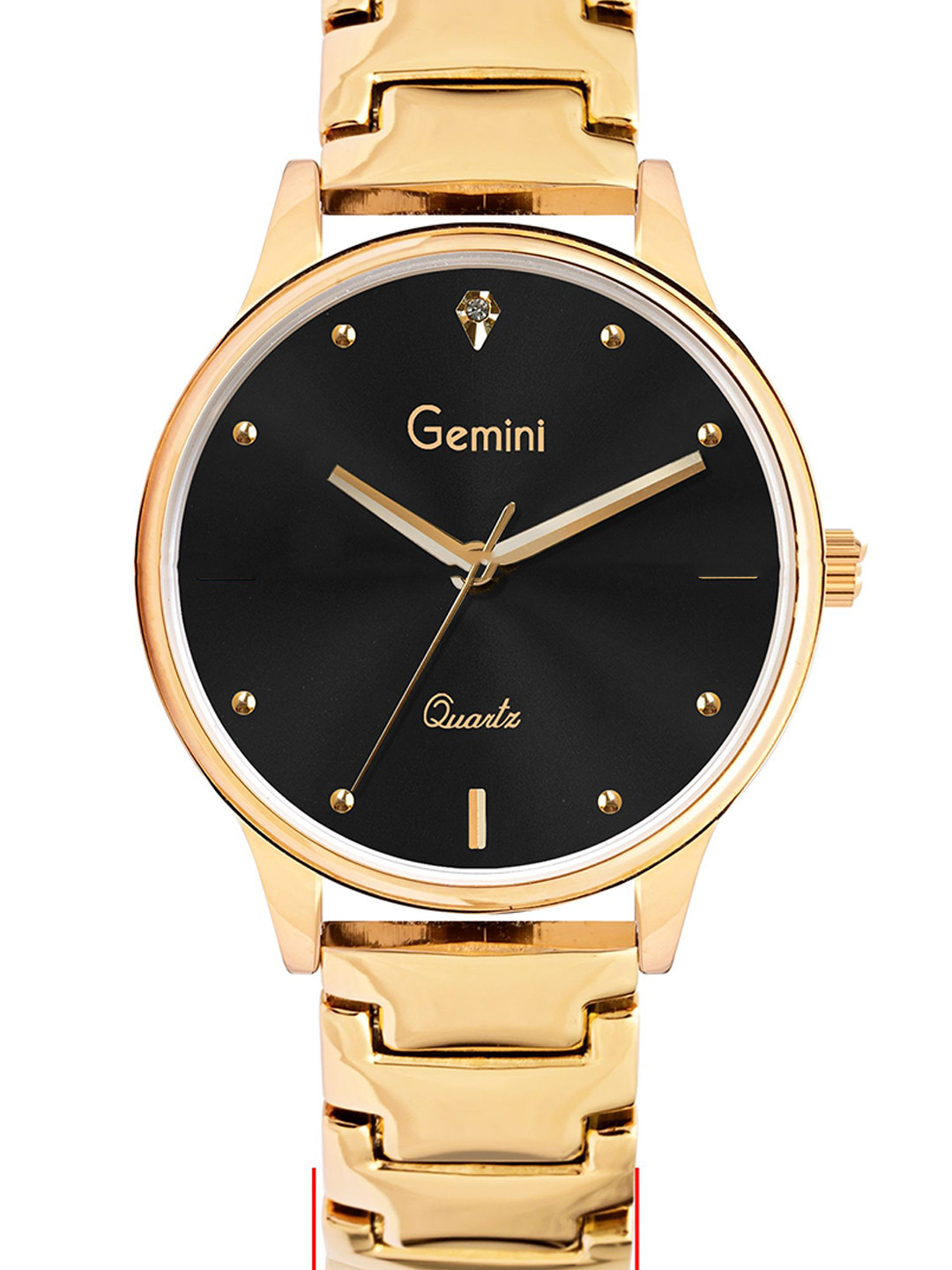 GEMINI Women Brass Embellished Dial & Stainless Steel Bracelet Style Straps Analogue Watch GL-2221YM02