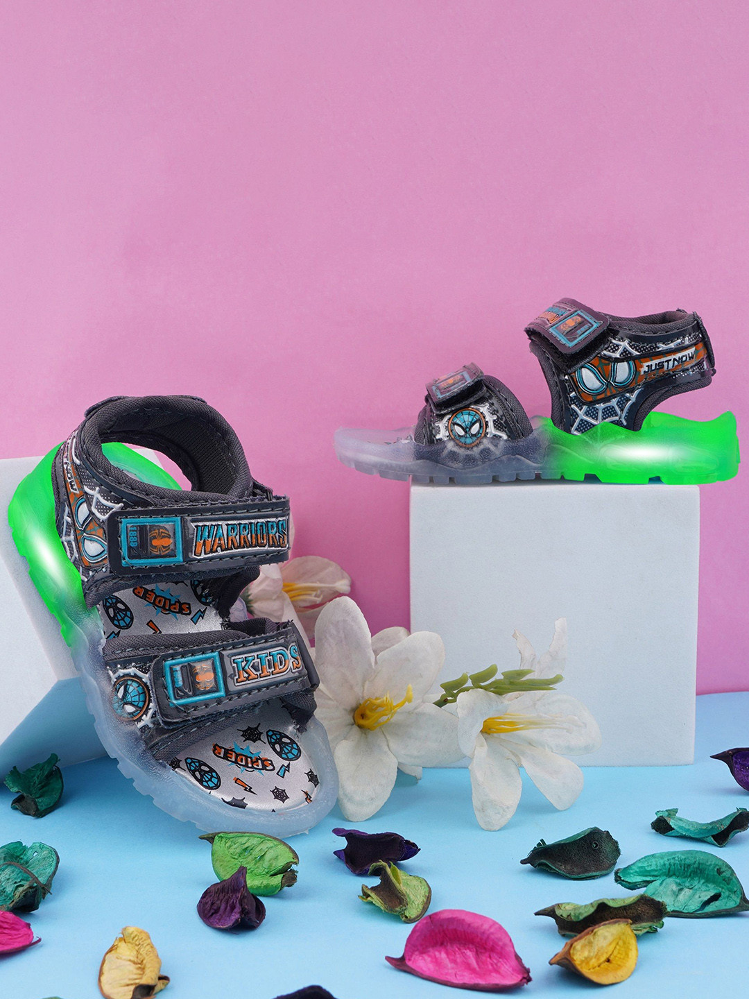 BAESD Infants Dancing Led Light Caton Character Comfort Sandals