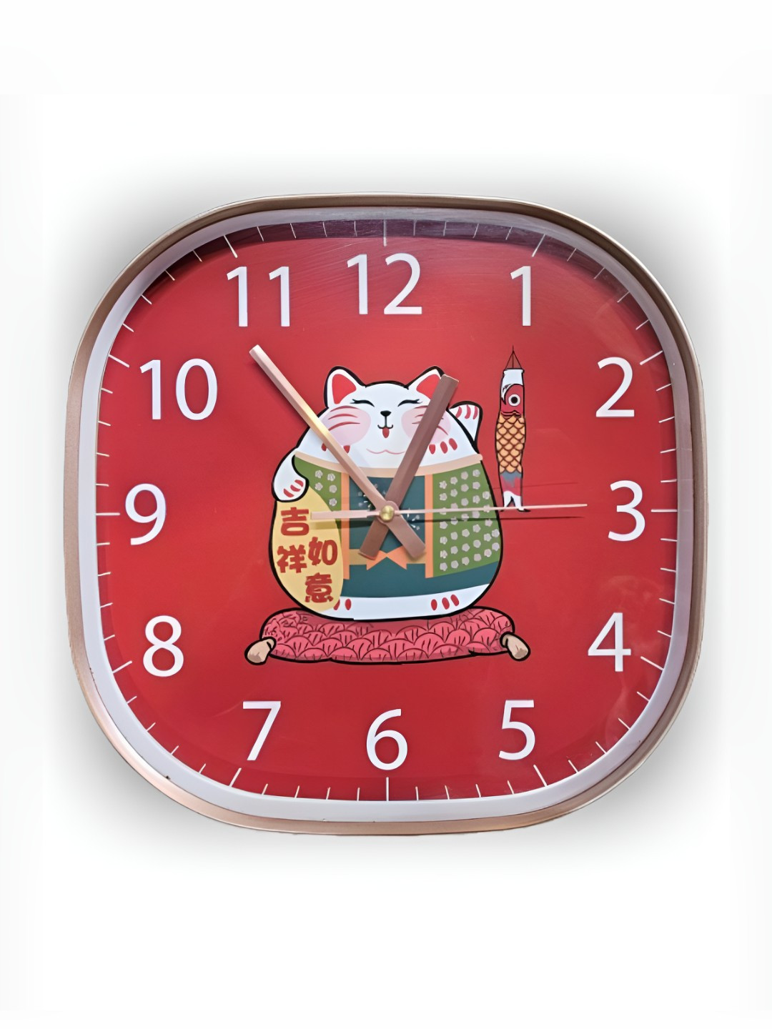 Star work Red & White Printed Contemporary Wall Clock