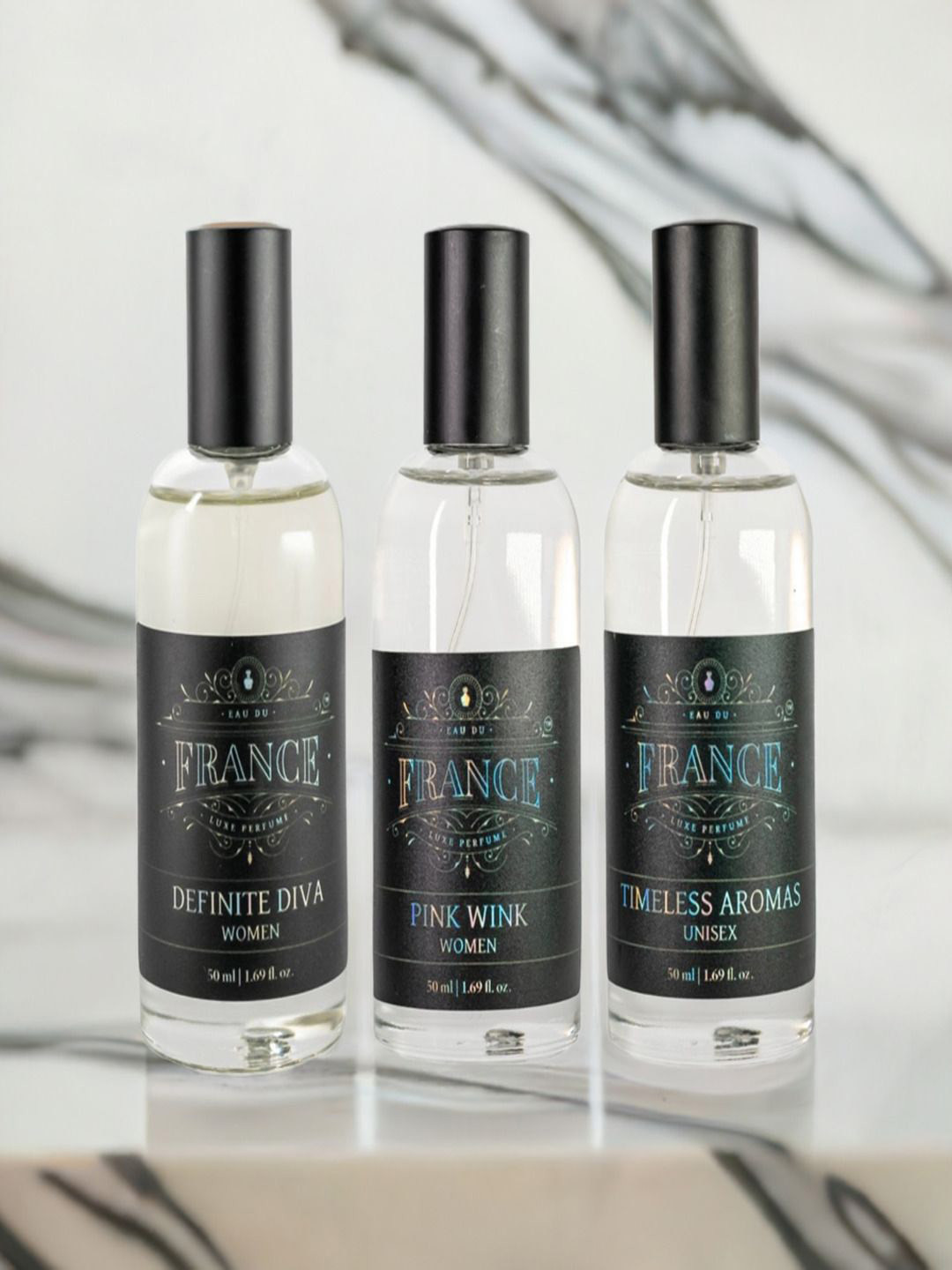 Eau DuFrance Set Of 3 Timeless Aromas Pink Wink & Definite Diva Eau De Parfum - 50 ml Each