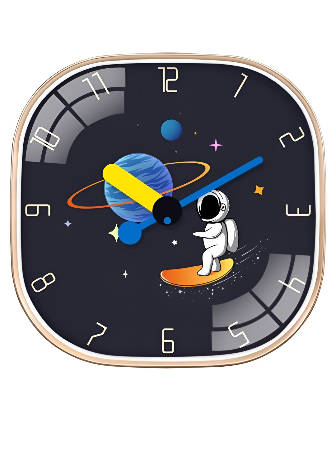 Star work skate space Black Plastic Large Display Square Battery Analogue Wall Clock-30cm