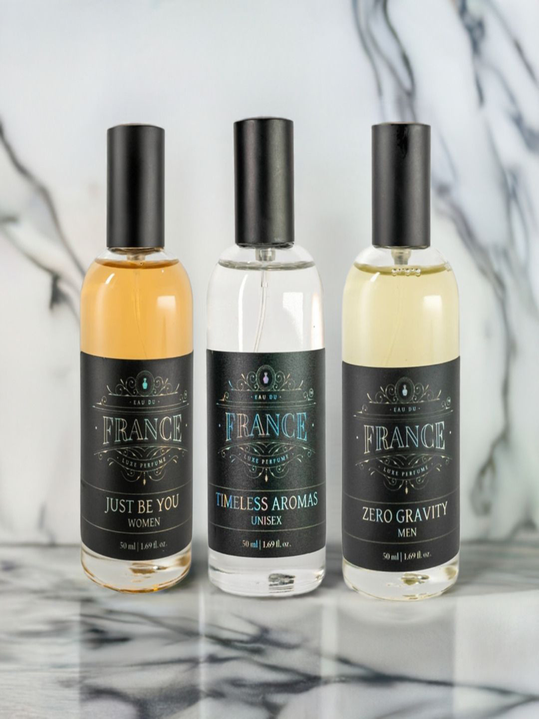 Eau DuFrance Set Of 3 Just Be You, Timeless Aroma & Zero Gravity Eau De Parfum- 50 ml Each