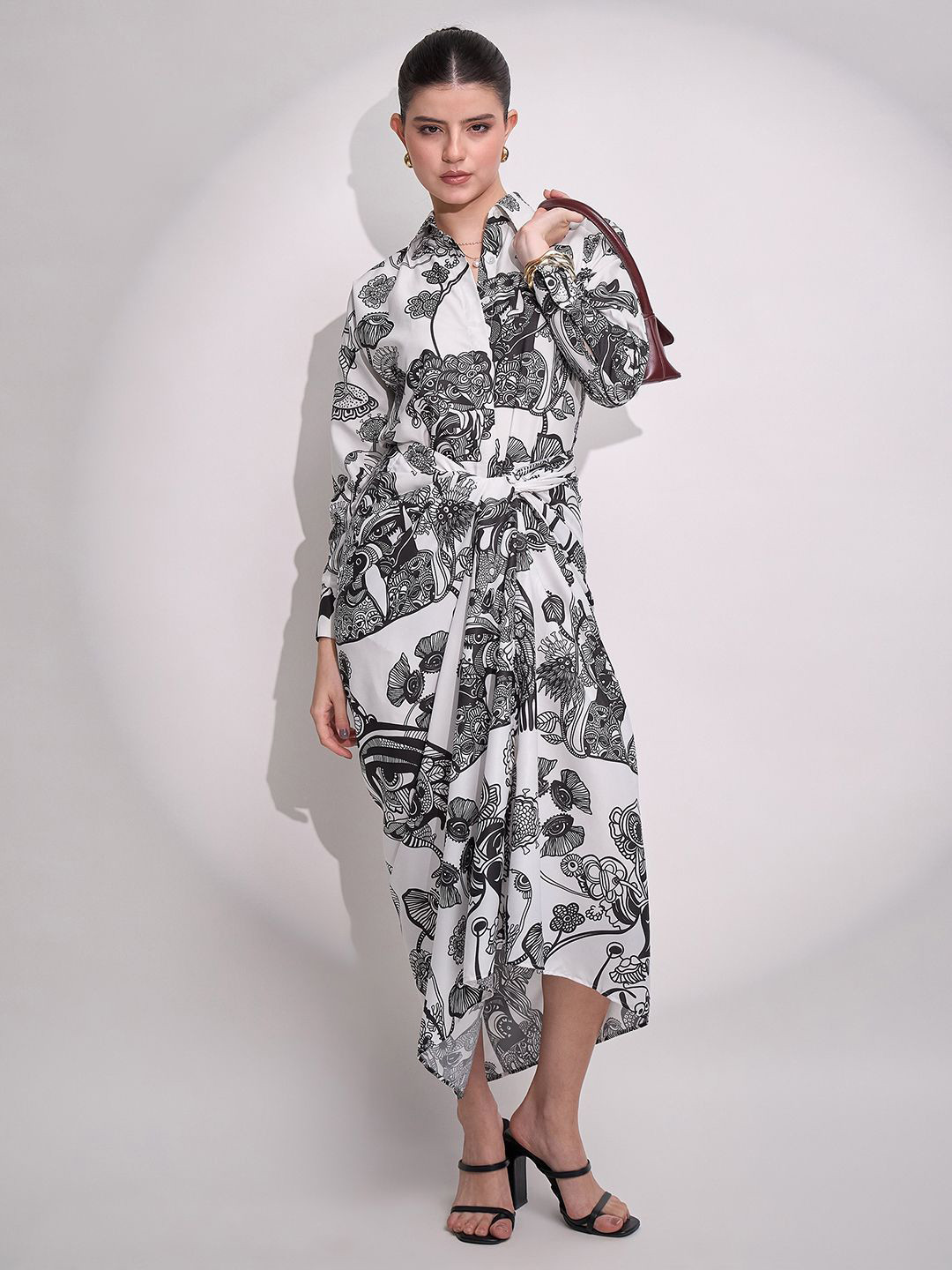 Uptownie Shirt with Front Twist Skirt